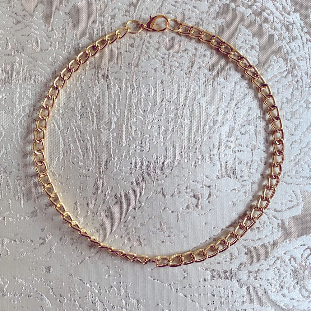 Gold plated Brass Chunky Curb Necklace